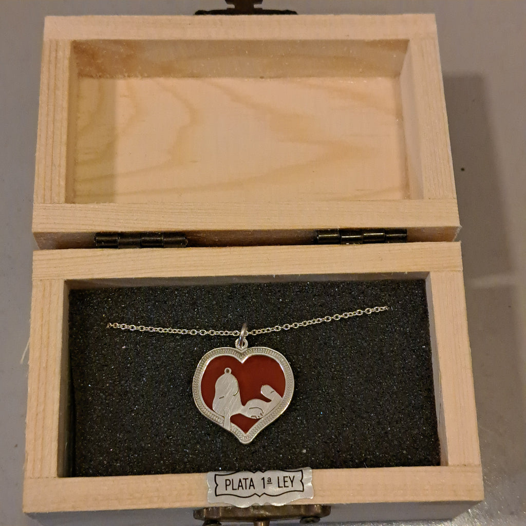 Colgante Snoopy Corazón de Plata y Esmalte