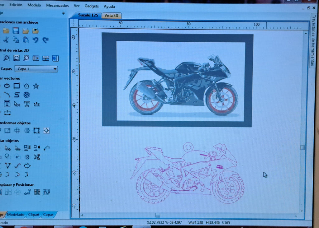 Colgante de plata esterlina con diseño de motocicleta personalizada.