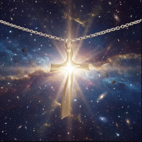 Collar con colgante de plata Cruz de Luz