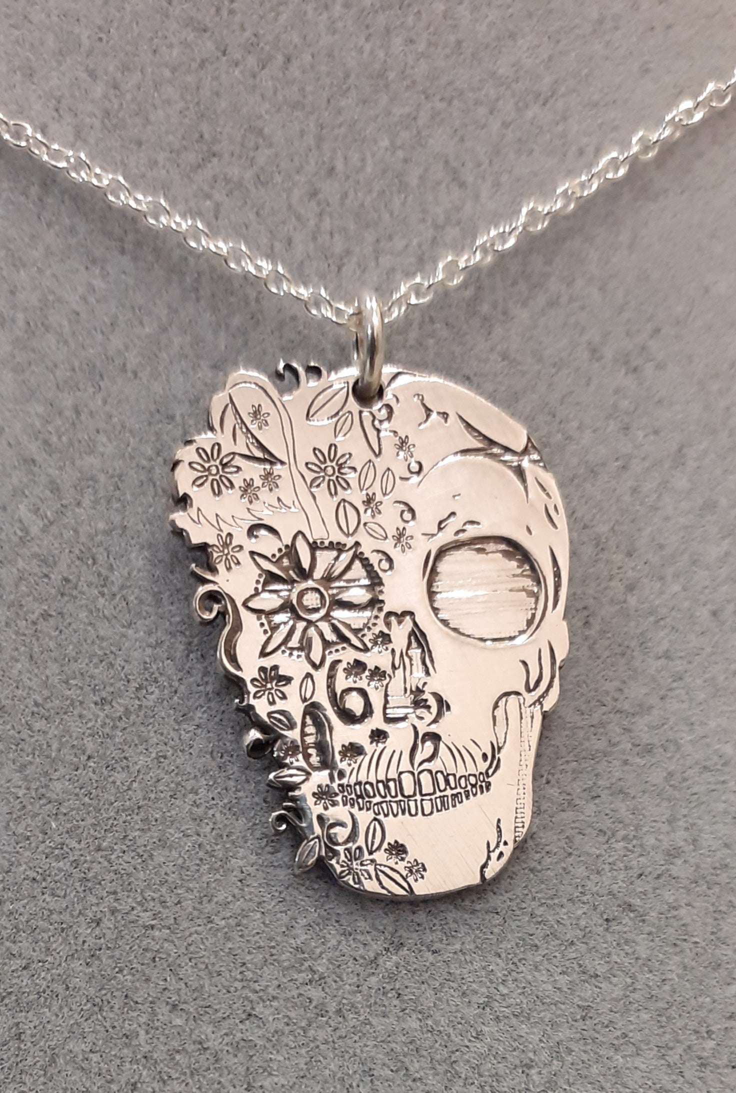Colgante Calavera Catrina en Plata de Ley  