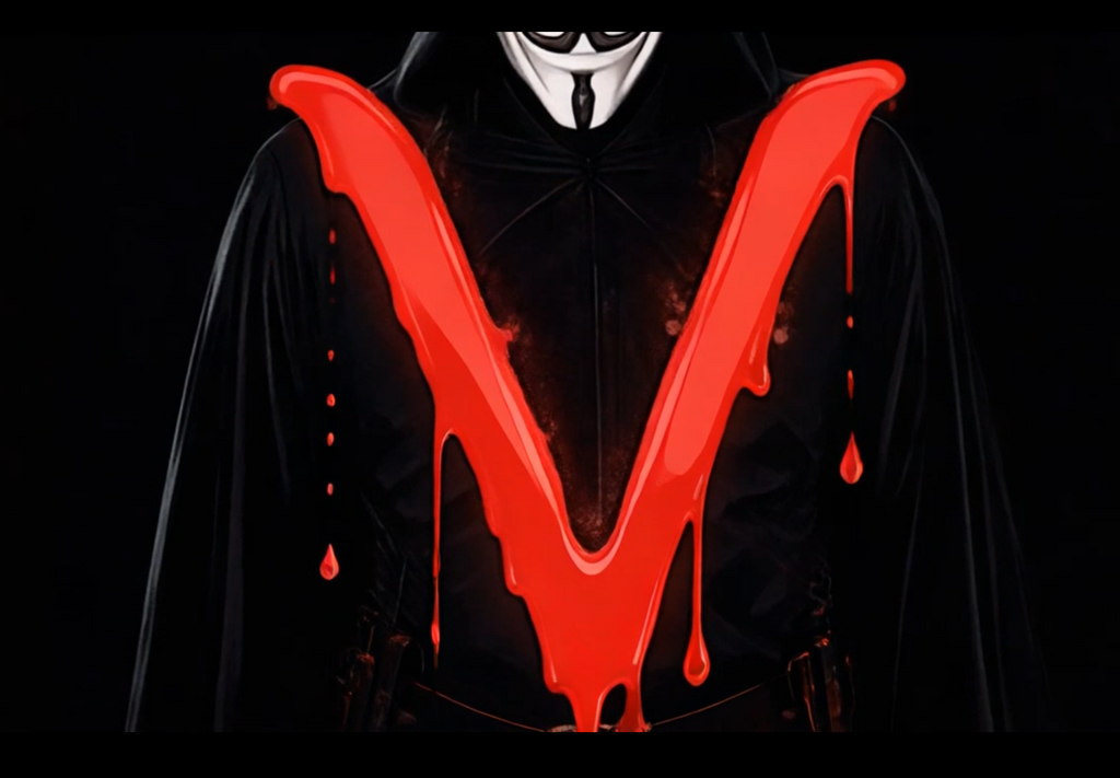 Colgante de plata de ley V de Vendetta