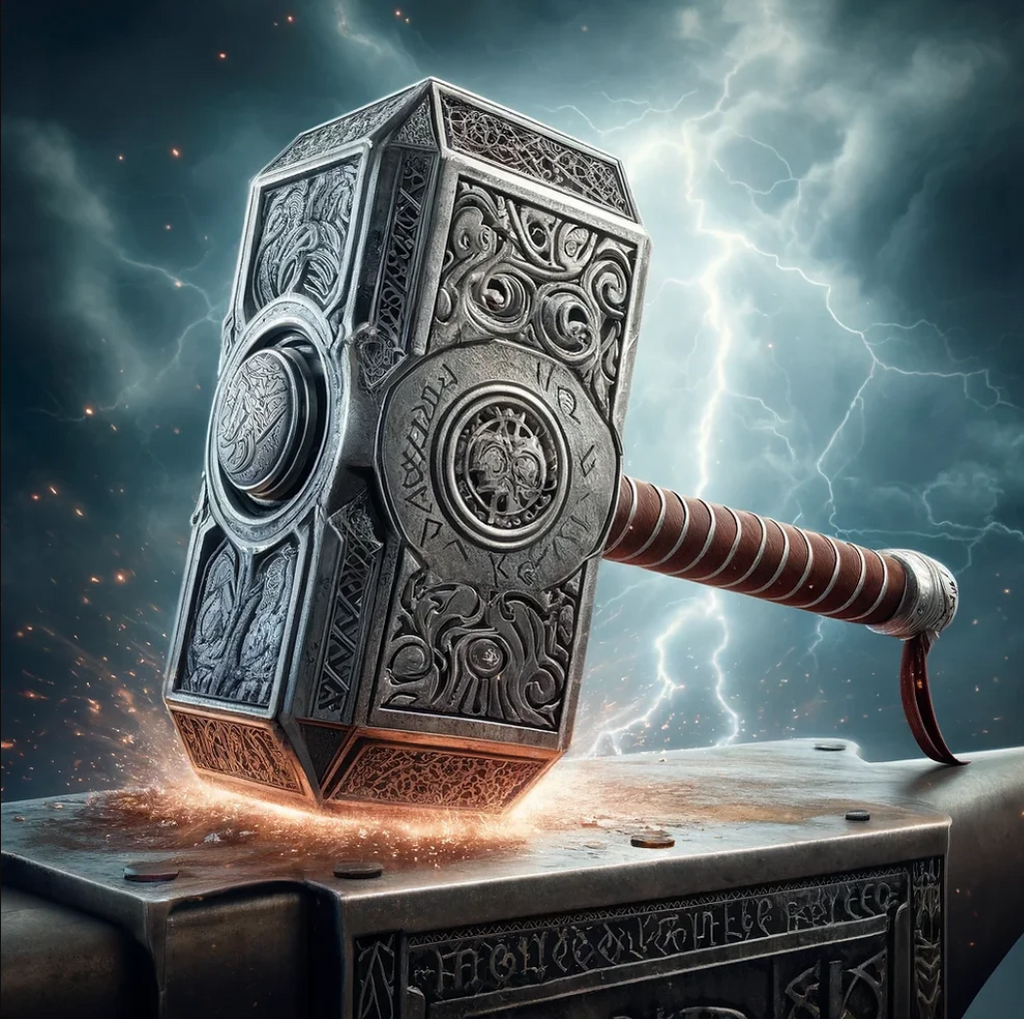 Colgante Martillo de Thor en Plata 925.