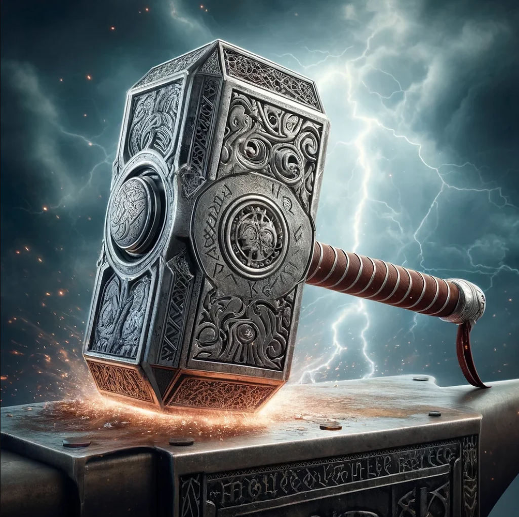 Colgante Martillo de Thor en Plata 925.
