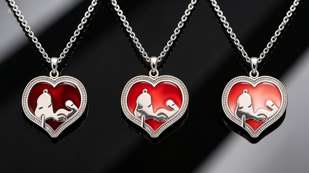 Colgante Snoopy Corazón de Plata y Esmalte