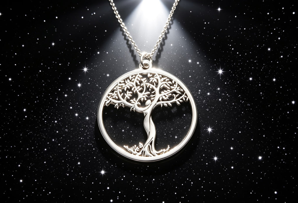 Tree of Life Pendant Necklace Woman Silver