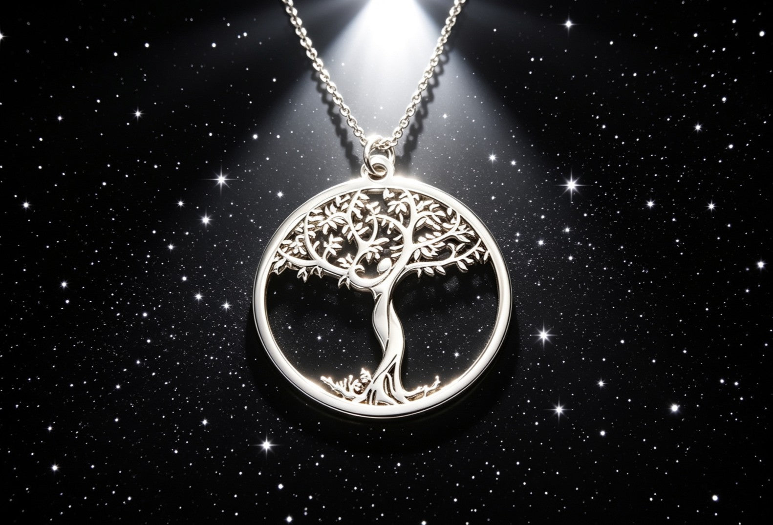 Tree of Life Pendant Necklace Woman Silver
