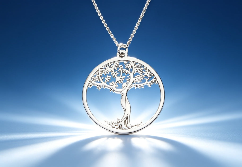 Tree of Life Pendant Necklace Woman Silver