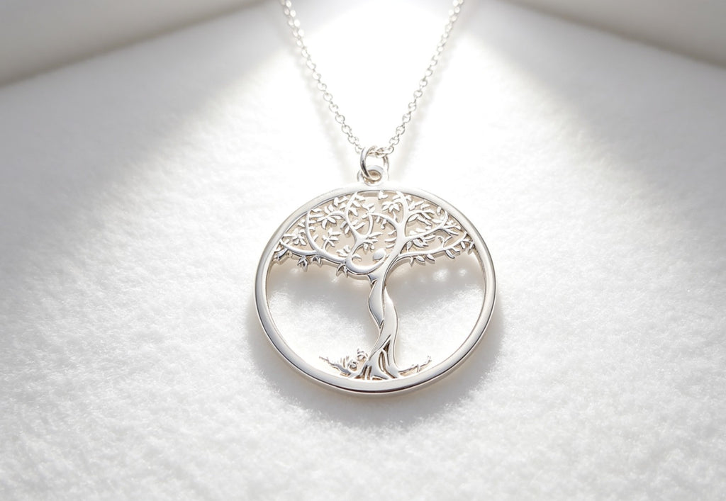 Tree of Life Pendant Necklace Woman Silver