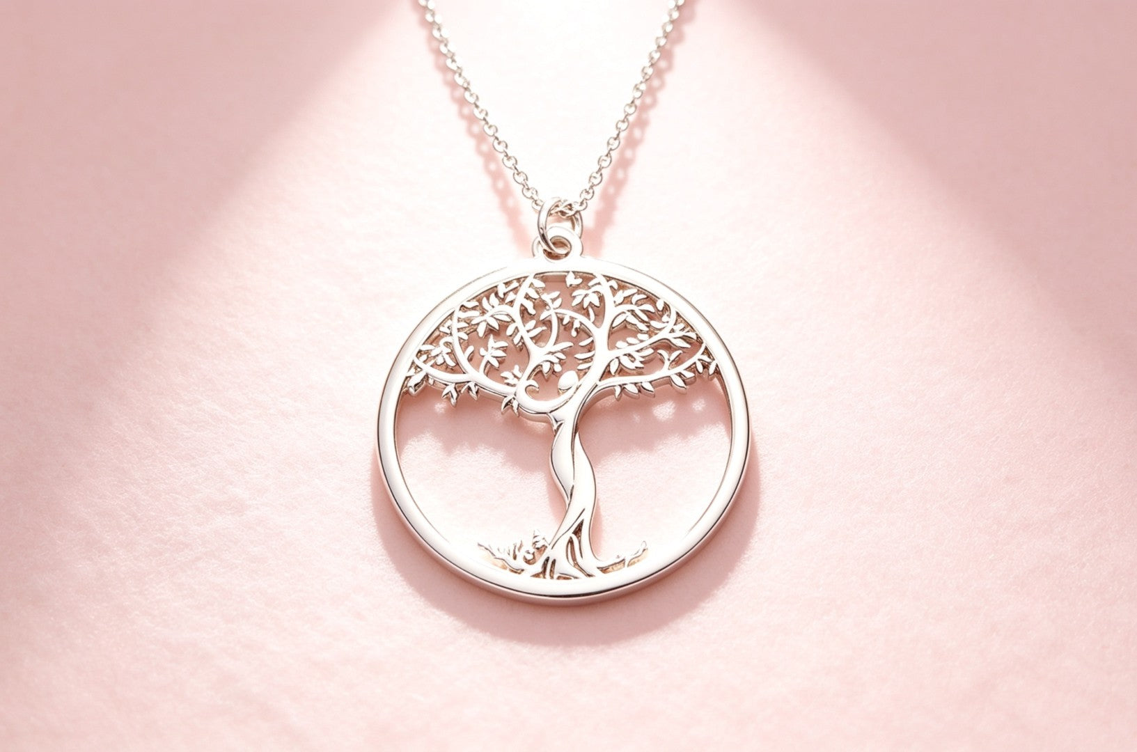 Tree of Life Pendant Necklace Woman Silver