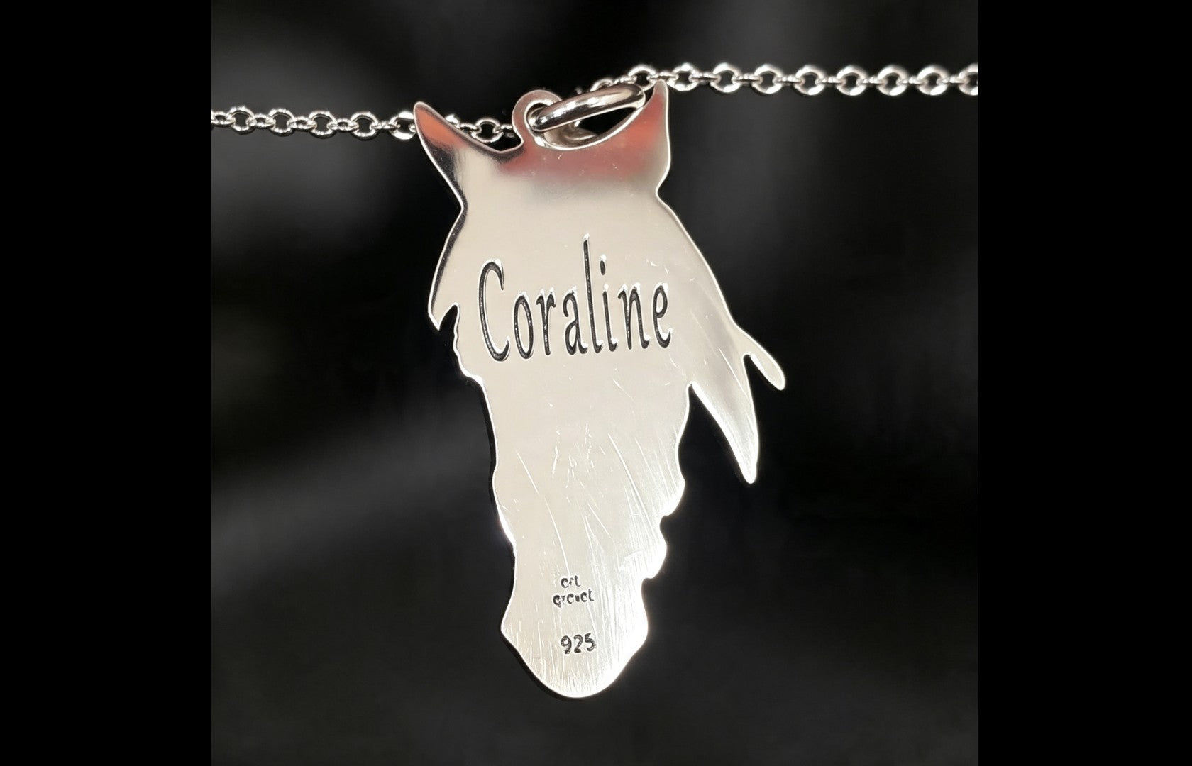 Personalized Sterling Silver Horse Pendant