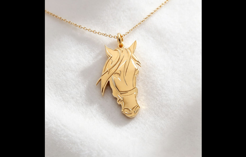 Personalized Sterling Silver Horse Pendant