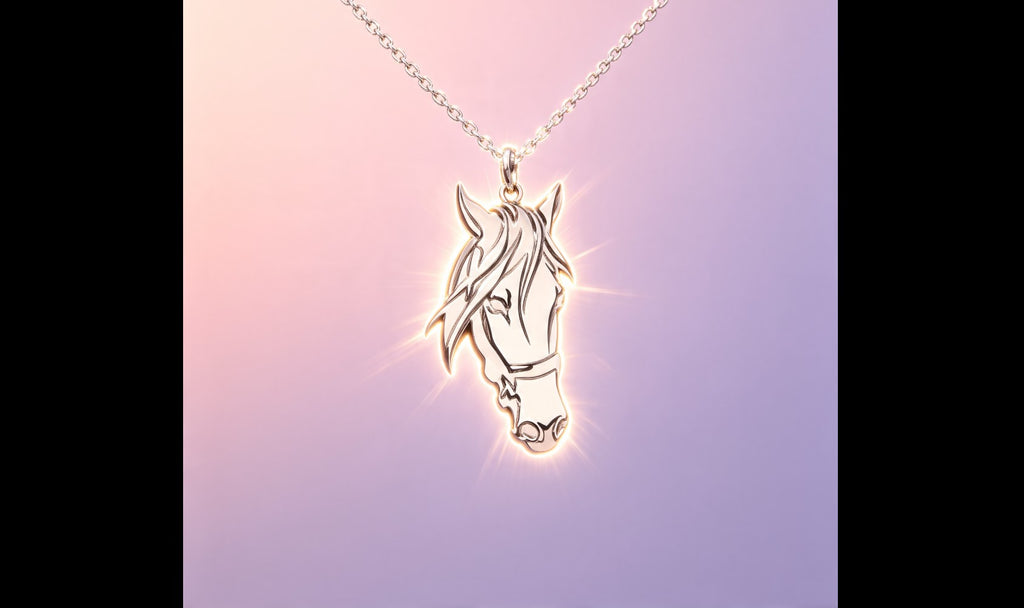 Personalized Sterling Silver Horse Pendant