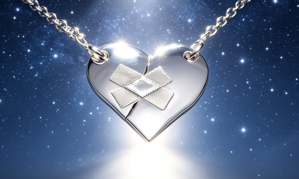 Steling Silver Wounded Heart Pendant Necklace
