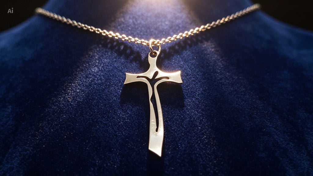 Collar con colgante de plata Cruz de Luz