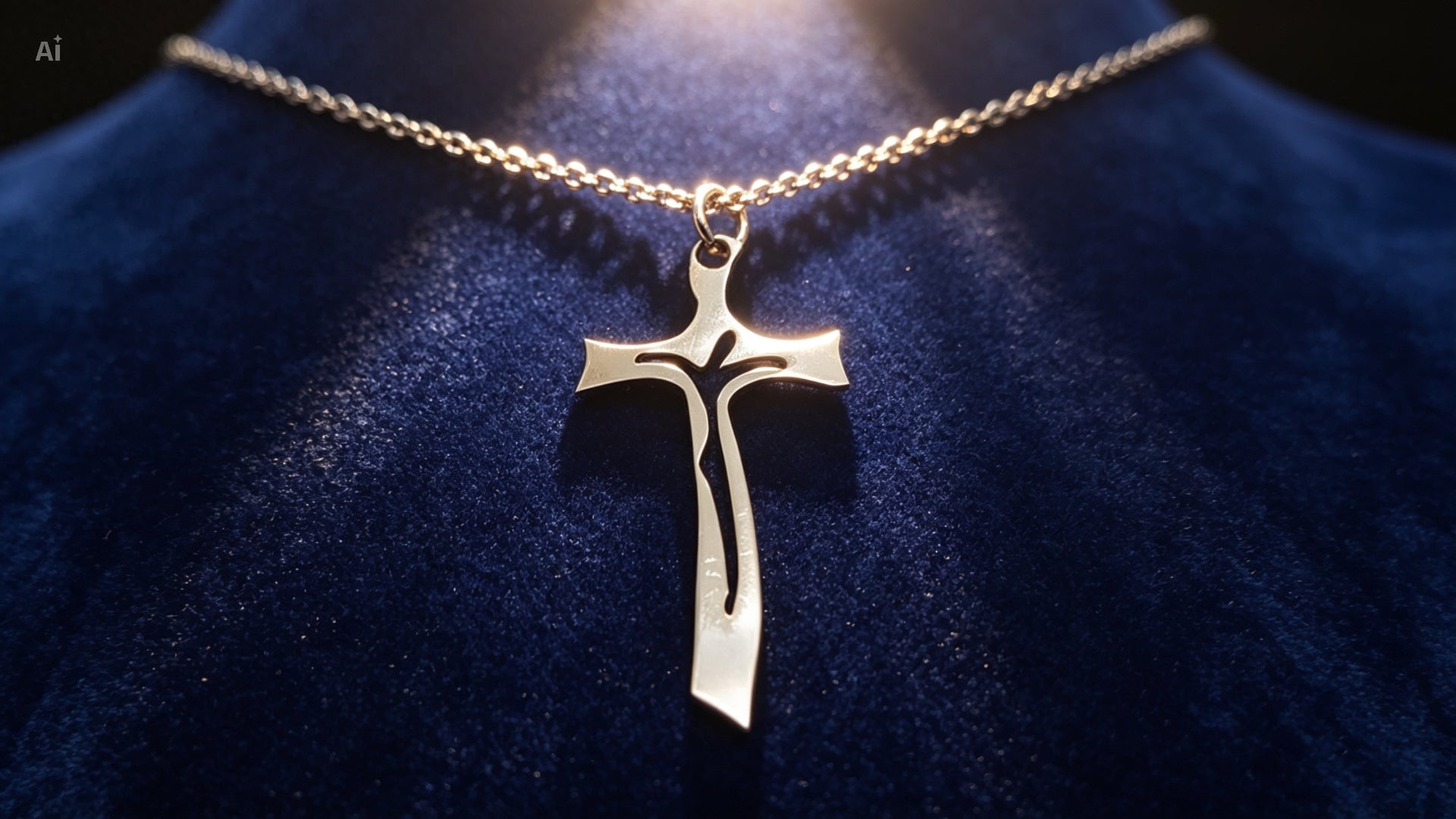 Collar con colgante de plata Cruz de Luz