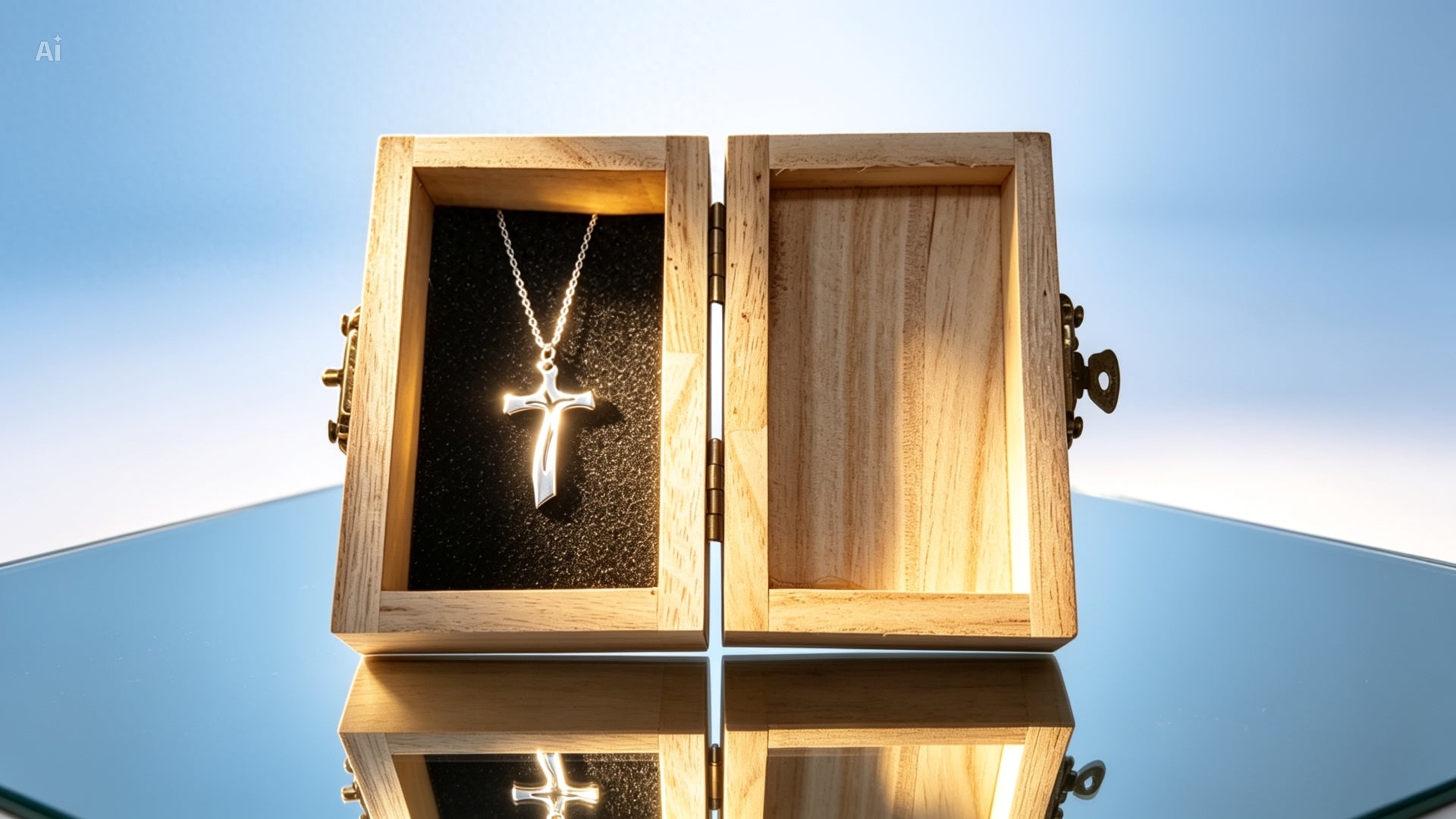 Collar con colgante de plata Cruz de Luz