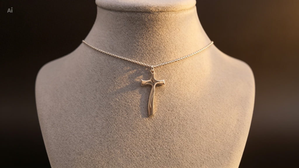 Collar con colgante de plata Cruz de Luz