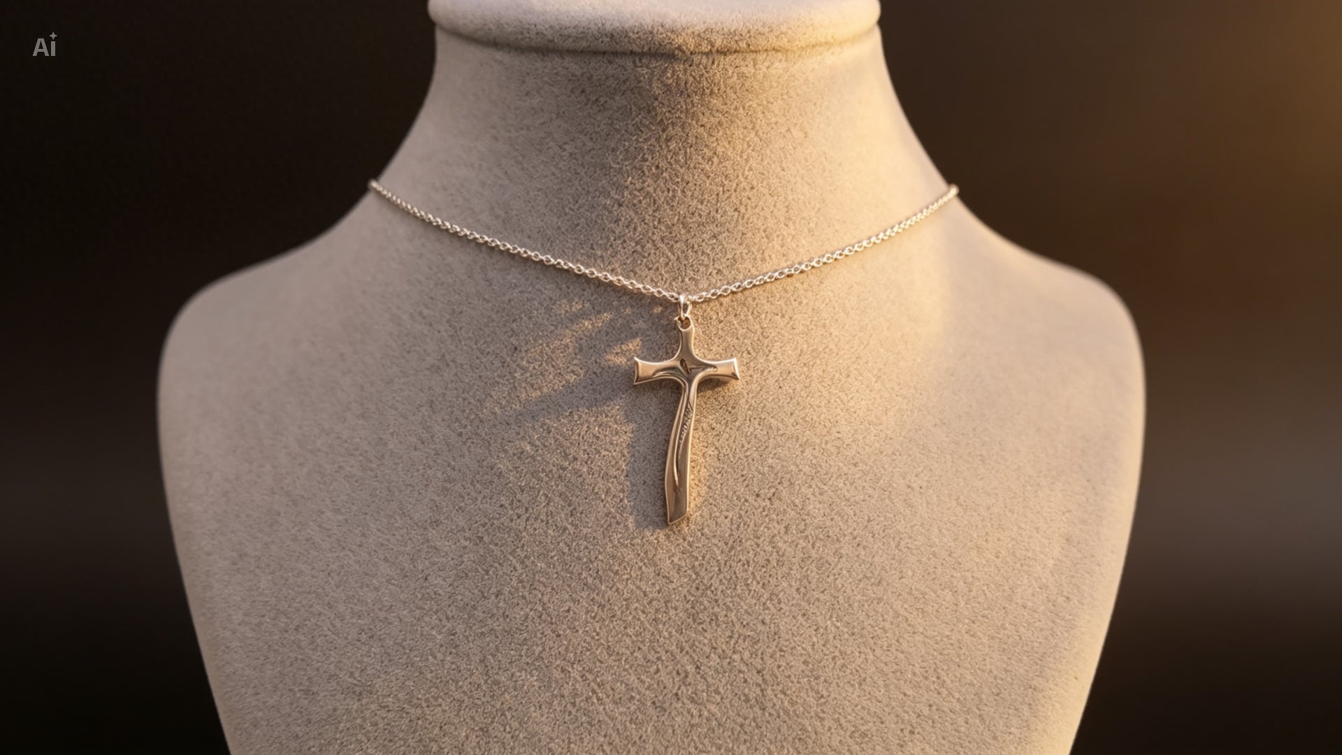 Collar con colgante de plata Cruz de Luz