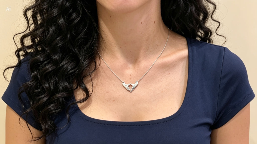 ✨ Collar Fertilidad · Plata de Ley y Diamantes