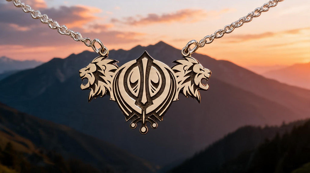 ✨ Khanda & Leones — Colgante de Plata de Ley 925