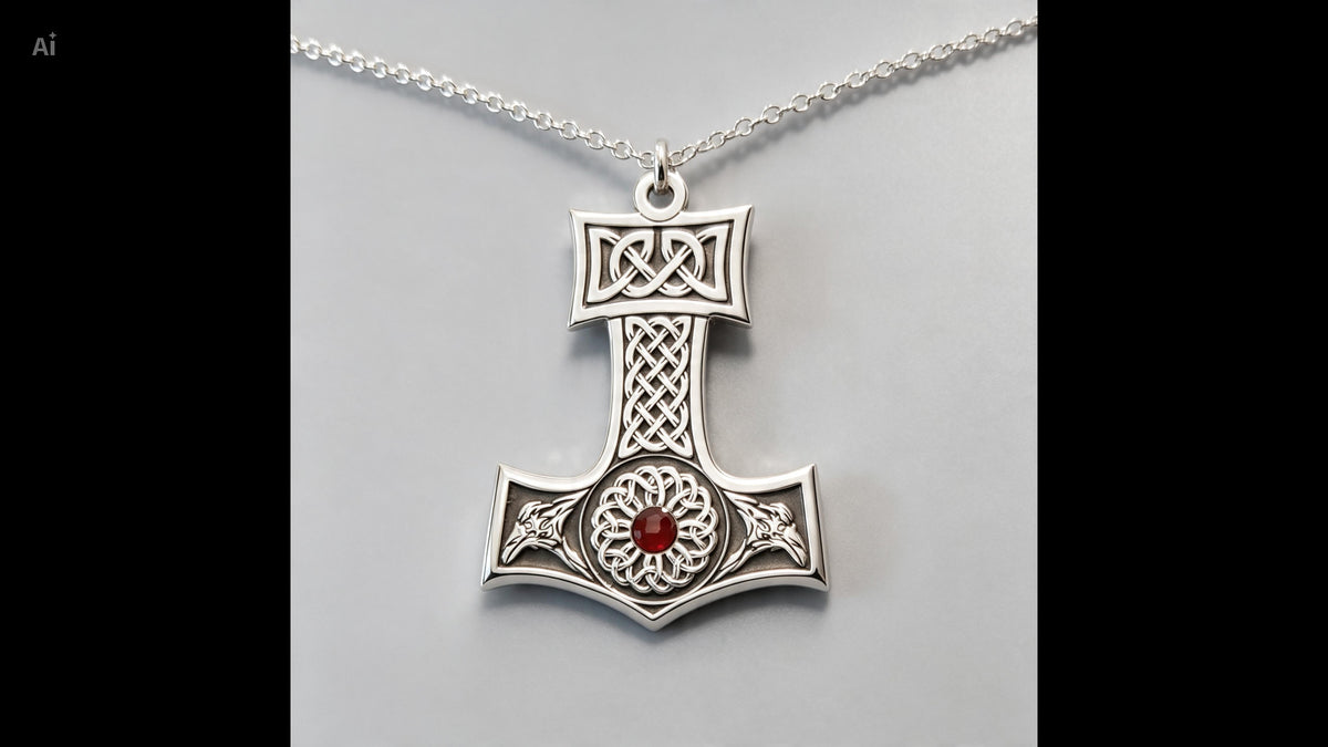 Colgante Martillo de Thor en Plata 925.