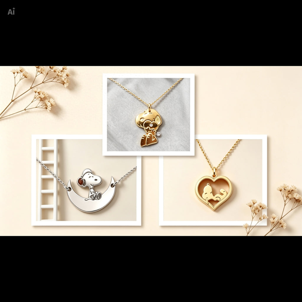 Colgante Snoopy de Plata y Diamante