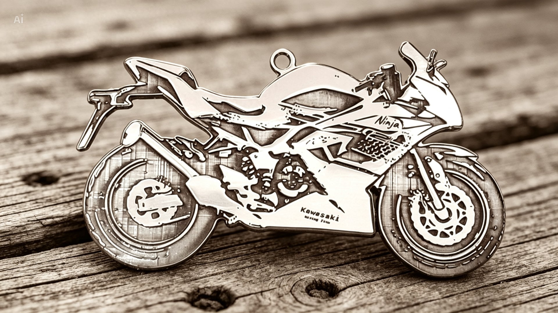 Colgante de plata esterlina con diseño de motocicleta personalizada.