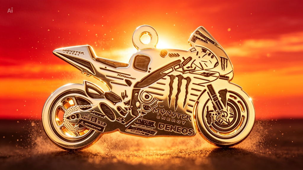 Colgante de plata esterlina con diseño de motocicleta personalizada.