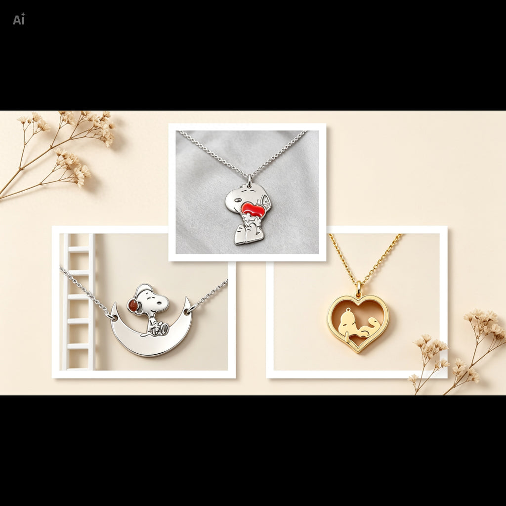 Colgante Snoopy de Plata y Esmalte
