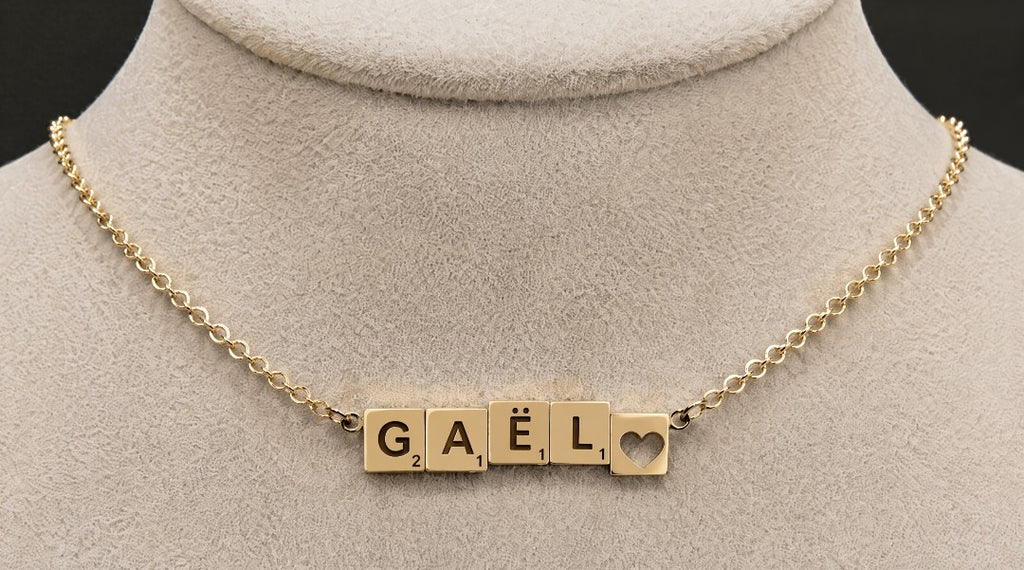 Colgante Nombre Scrabble plata de ley