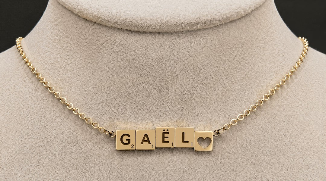 Colgante Nombre Scrabble plata de ley
