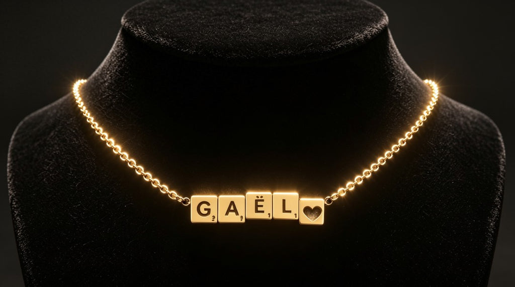 Colgante Nombre Scrabble plata de ley