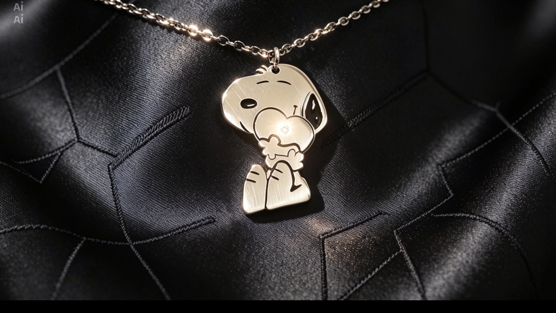 Colgante Snoopy de Plata y Diamante