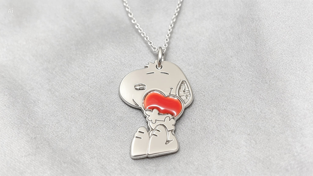 Colgante Snoopy de Plata y Esmalte