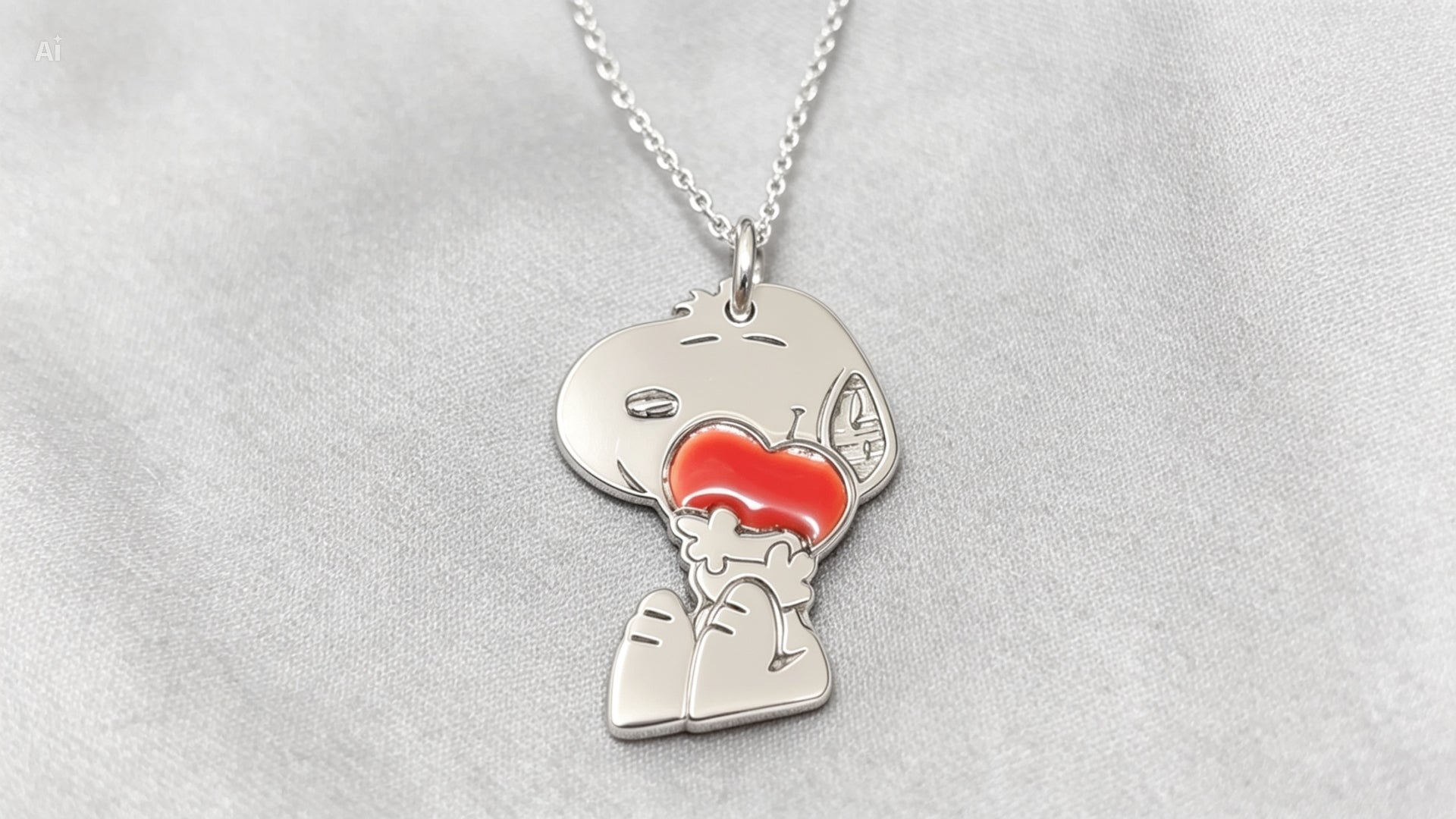 Colgante Snoopy de Plata y Esmalte