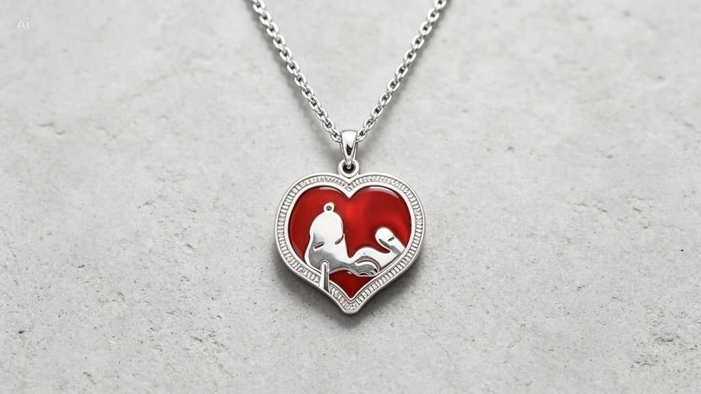 Colgante Snoopy Corazón de Plata y Esmalte