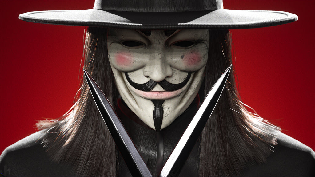 Colgante de plata de ley V de Vendetta