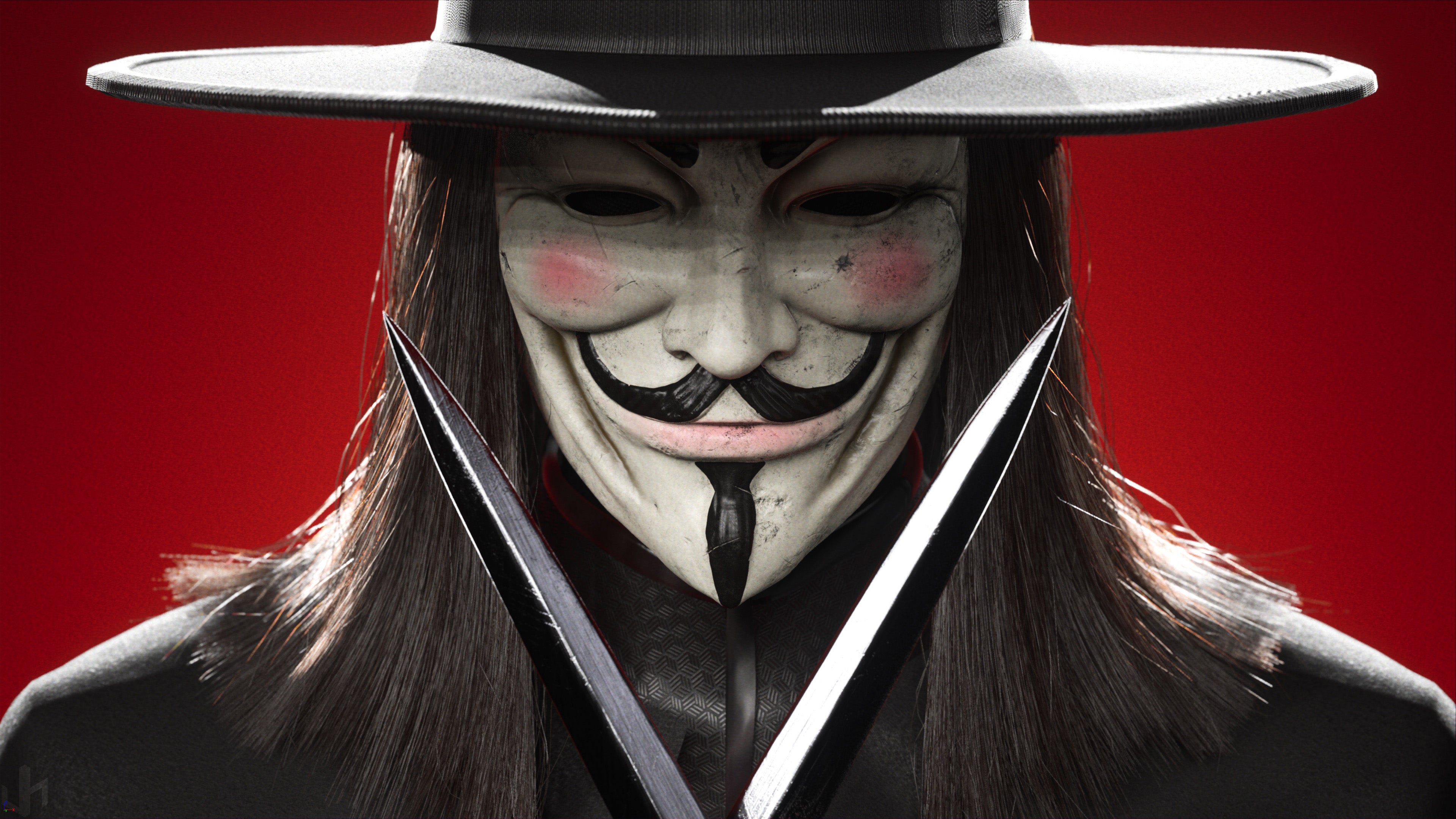 Colgante de plata de ley V de Vendetta