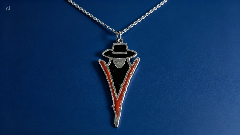 Colgante de plata de ley V de Vendetta