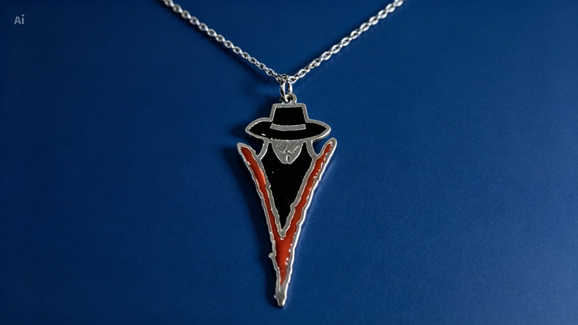 Colgante de plata de ley V de Vendetta