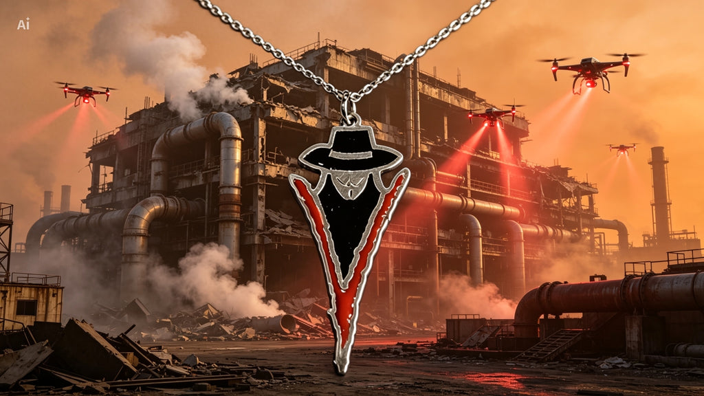 Colgante de plata de ley V de Vendetta